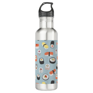 Botella De Agua Sushi Nigiri Maki Roll Patterned