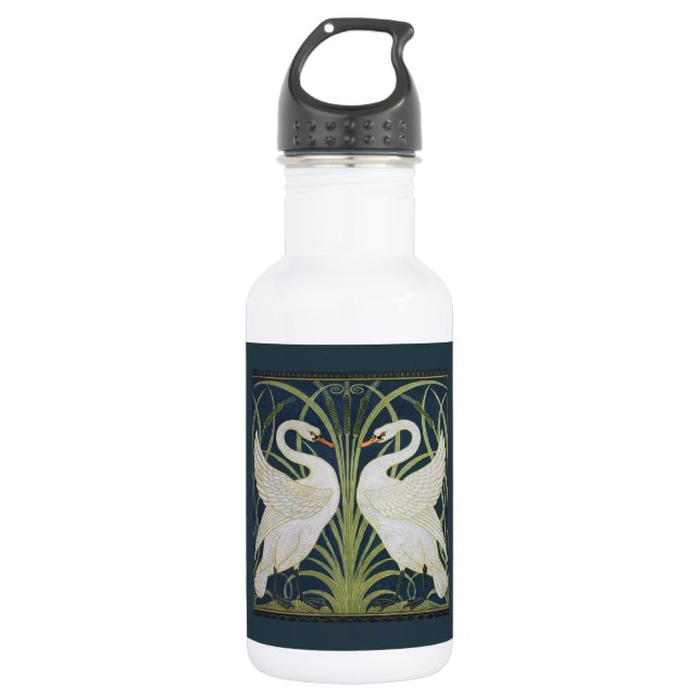 Botella De Agua Swan Art Nouveau Dos Cisnes (Anverso)