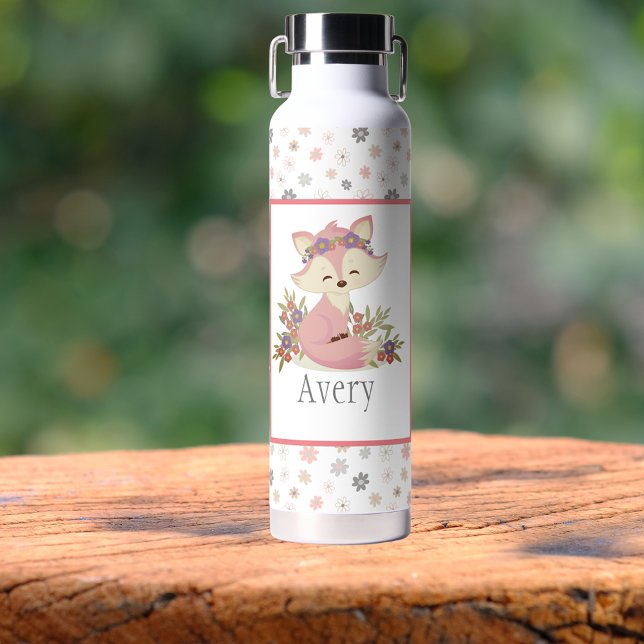 Botella De Agua Sweet Boho Fox personalizado (Subido por el creador)
