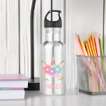 Botella De Agua Sweet Unicorn<br><div class="desc">Dulce diseño personalizado de unicornio.</div>