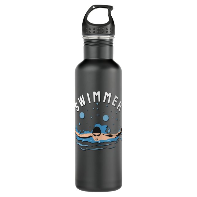 Botella De Agua Swimmer - Diseño perfecto para nadadores (Anverso)