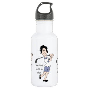 Botella De Agua Swing como un Chica  Fun Golf Quote & Personalizad