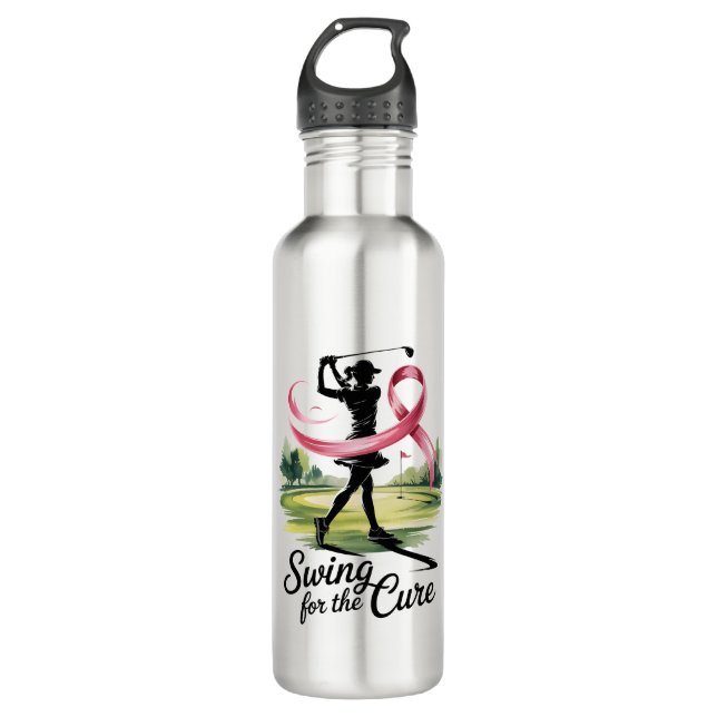 Botella De Agua Swing for the Cure Golf Breast Cancer (Anverso)