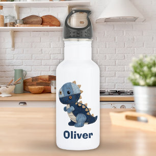 Botella De Agua T-Rex bebé de mezclilla de patchwork