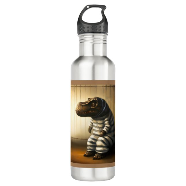Botella De Agua T Rex En Prisión (Anverso)