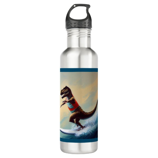 Botella De Agua T Rex Surfing (Anverso)