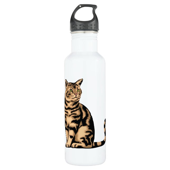 Botella De Agua Tabby Cat  (Anverso)