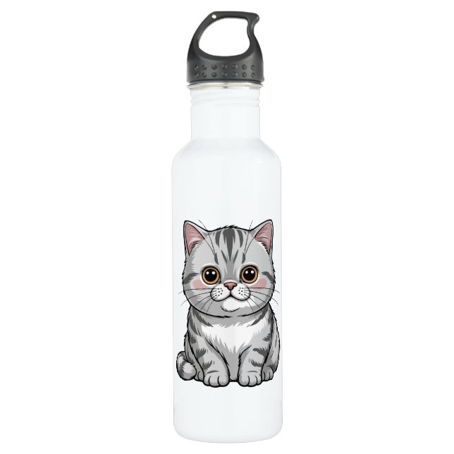Botella De Agua Tabby Cat  (Anverso)