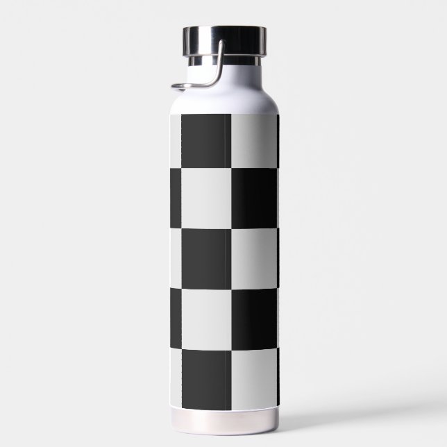Botella De Agua Tablero de Ajedrez Monograma (Derecha)