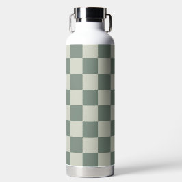 Botella De Agua tablero de ajedrez verde