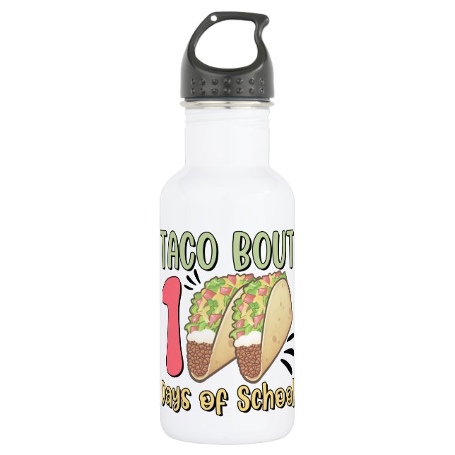 Botella De Agua Taco acerca de 100 días de clases (Anverso)