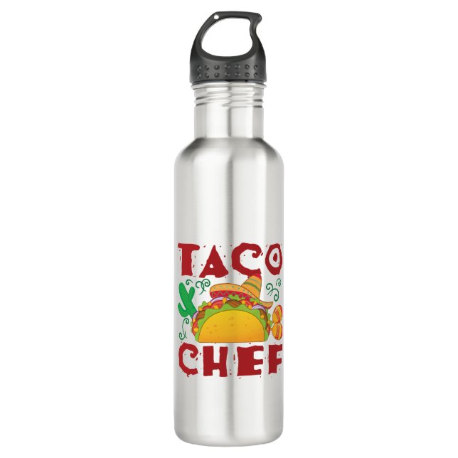 Botella De Agua Taco Chef Taco Truck (Anverso)