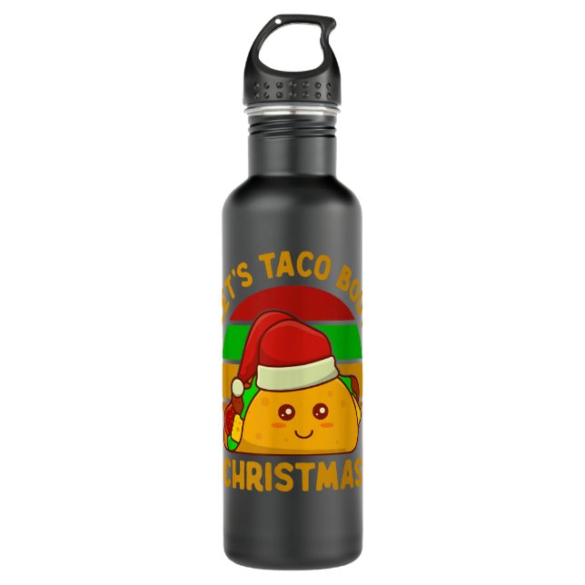 Botella De Agua Taco, Navidades, qué gracioso Kawaii Santa (Anverso)