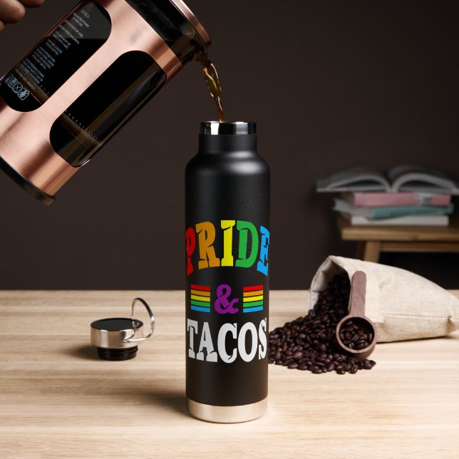 Botella De Agua Tacos Orgullo Lgbt (Café (girado))