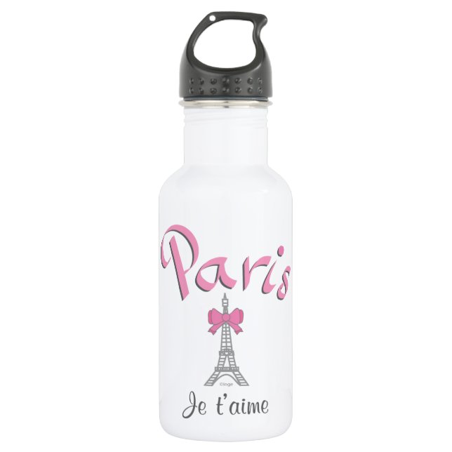 Botella De Agua T'aime de París - de Je (te amo) (Anverso)