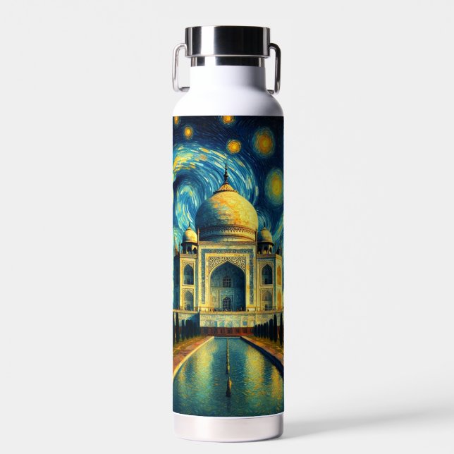 Botella De Agua Taj Mahal India Starry Night (Delantero)