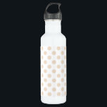 Botella De Agua Tan polka puntos<br><div class="desc">Tan polka puntos sobre fondo blanco</div>