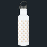 Botella De Agua Tan polka puntos<br><div class="desc">Tan polka puntos sobre fondo blanco</div>