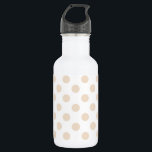 Botella De Agua Tan polka puntos<br><div class="desc">Tan polka puntos sobre fondo blanco</div>