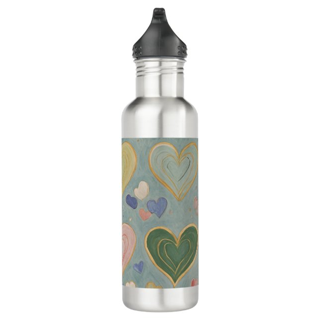 Botella De Agua Tapiz del corazón Pastel (Derecha)