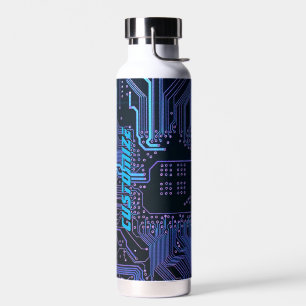 Botella De Agua Tarjeta de circuito electrónico azul del Personali