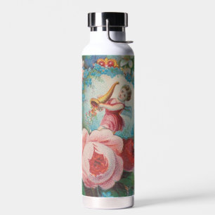 Botella De Agua Tarjeta del Día de San Valentín floral de la era v