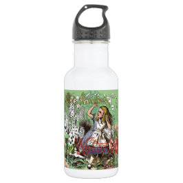 Botella De Agua tarjetas alice conejo de sombrerero de wonderland