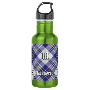 Botella De Agua Tartan de vestido azul del clan MacPherson