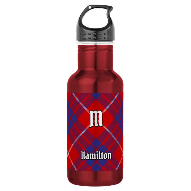Botella De Agua Tartan Rojo Clan Hamilton (Anverso)