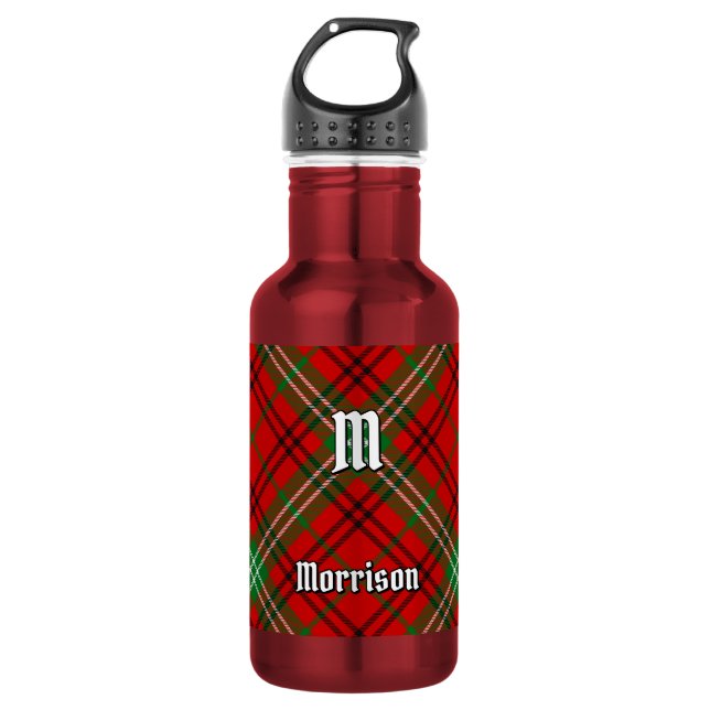 Botella De Agua Tartan Rojo Clan Morrison (Anverso)