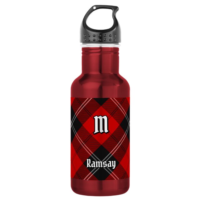 Botella De Agua Tartan Rojo Clan Ramsay (Anverso)