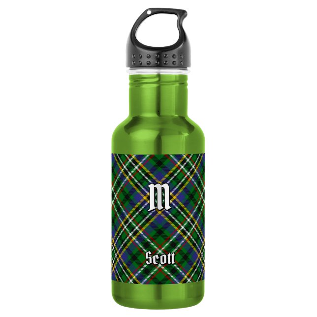 Botella De Agua Tartan verde del clan Scott (Anverso)