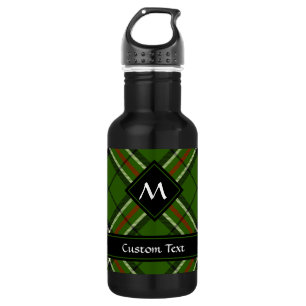Botella De Agua Tartán verde, negro, rojo y blanco