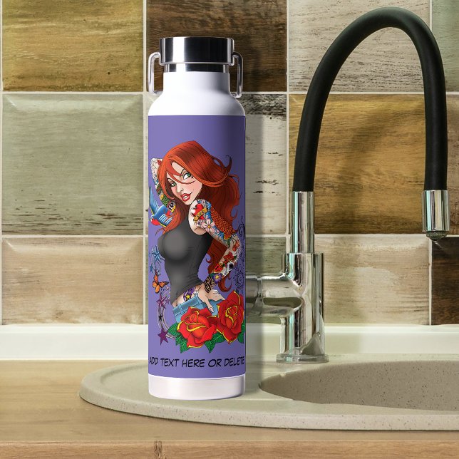 Botella De Agua Tattoos de la mujer de Redhead (Subido por el creador)