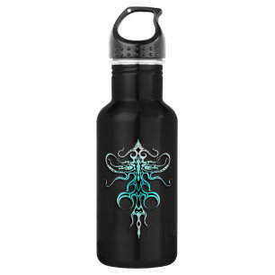 Botella De Agua Tatuaje tribal alienígena Especie 217 azul