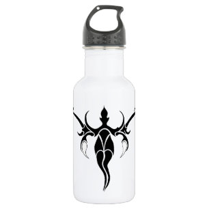 Botella De Agua Tatuaje tribal elefante - blanco y negro