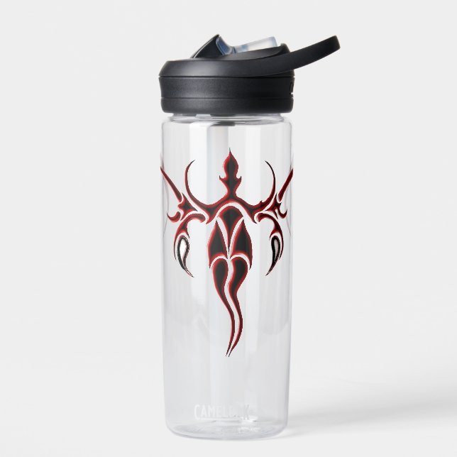 Botella De Agua Tatuaje tribal para elefantes - rojo y negro (Izquierdo)