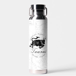 Botella De Agua Tauro blanco Astrología Características del Rótulo
