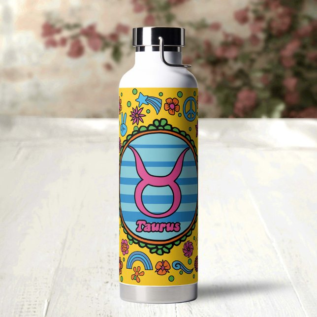 Botella De Agua Tauro Groovy Personalizado (Subido por el creador)