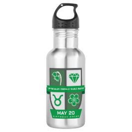 Botella De Agua Taurus Birthday Crest™ for May 1-20