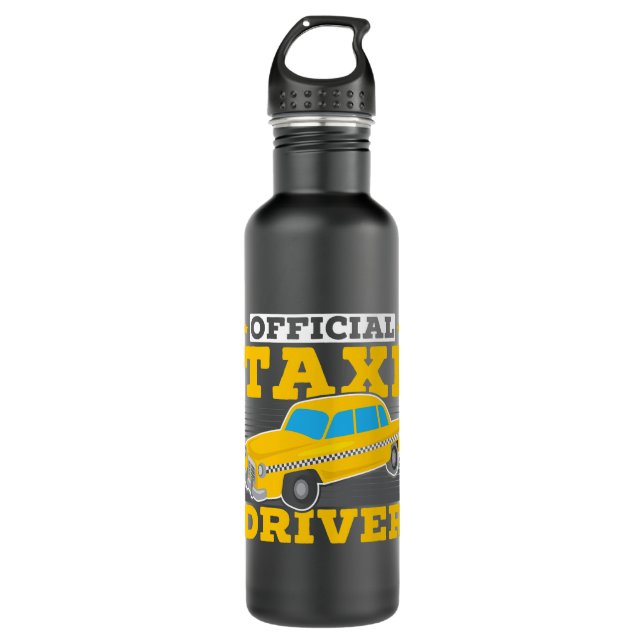 Botella De Agua Taxista Oficial Taxista Taxicab Chofer Cabbie 1 (Anverso)