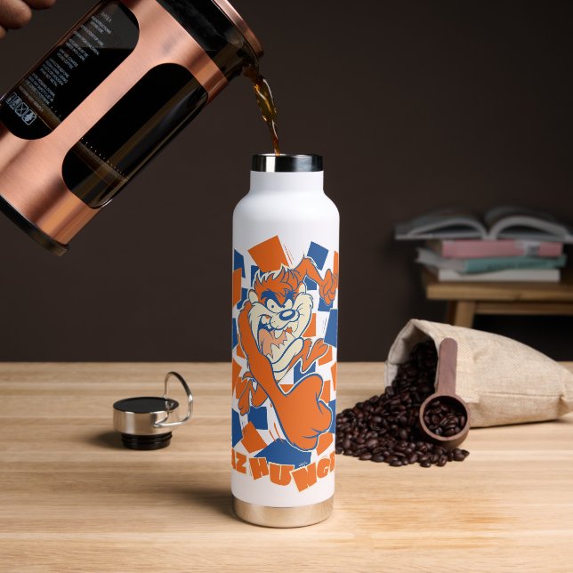 Botella De Agua TAZ™ Hungry Smashing Through Checker (Café)