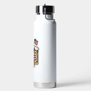 Botella De Agua Taza de cerveza patriótica diseño vectorial vintag