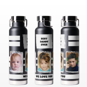 Botella De Agua Te amo mejor papá blanco negro cada 3 fotos