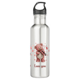 Botella De Agua Te amo Teddy con violín