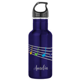 Botella De Agua Teachate Custom Name Music Rainbow Notes