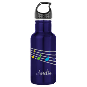 Botella De Agua Teachate Custom Name Music Rainbow Notes