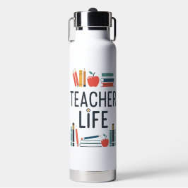 Botella De Agua Teacher Life Modern Typography Design