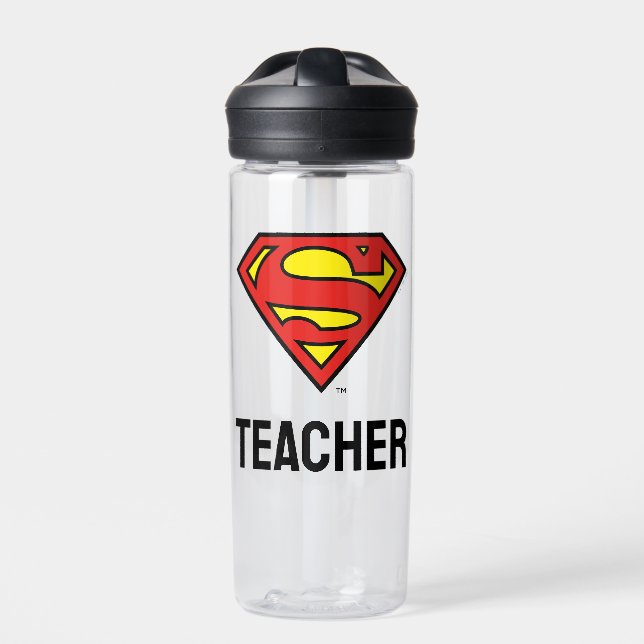 Botella De Agua Teacher Superman S-Shield | Logotipo de Superman (Delante)