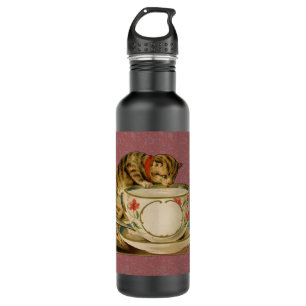 Botella De Agua Teacup Cat Cute Vintage Victorian